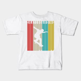 Skateboarding Silhouette Retro Vintage Style Kids T-Shirt